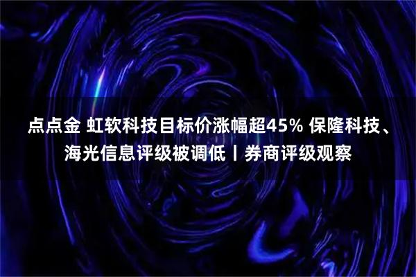 点点金 虹软科技目标价涨幅超45% 保隆科技、海光信息评级被调低丨券商评级观察